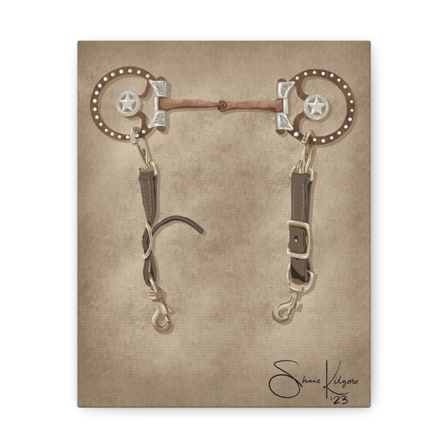 Vintage Snaffle Bit on Canvas