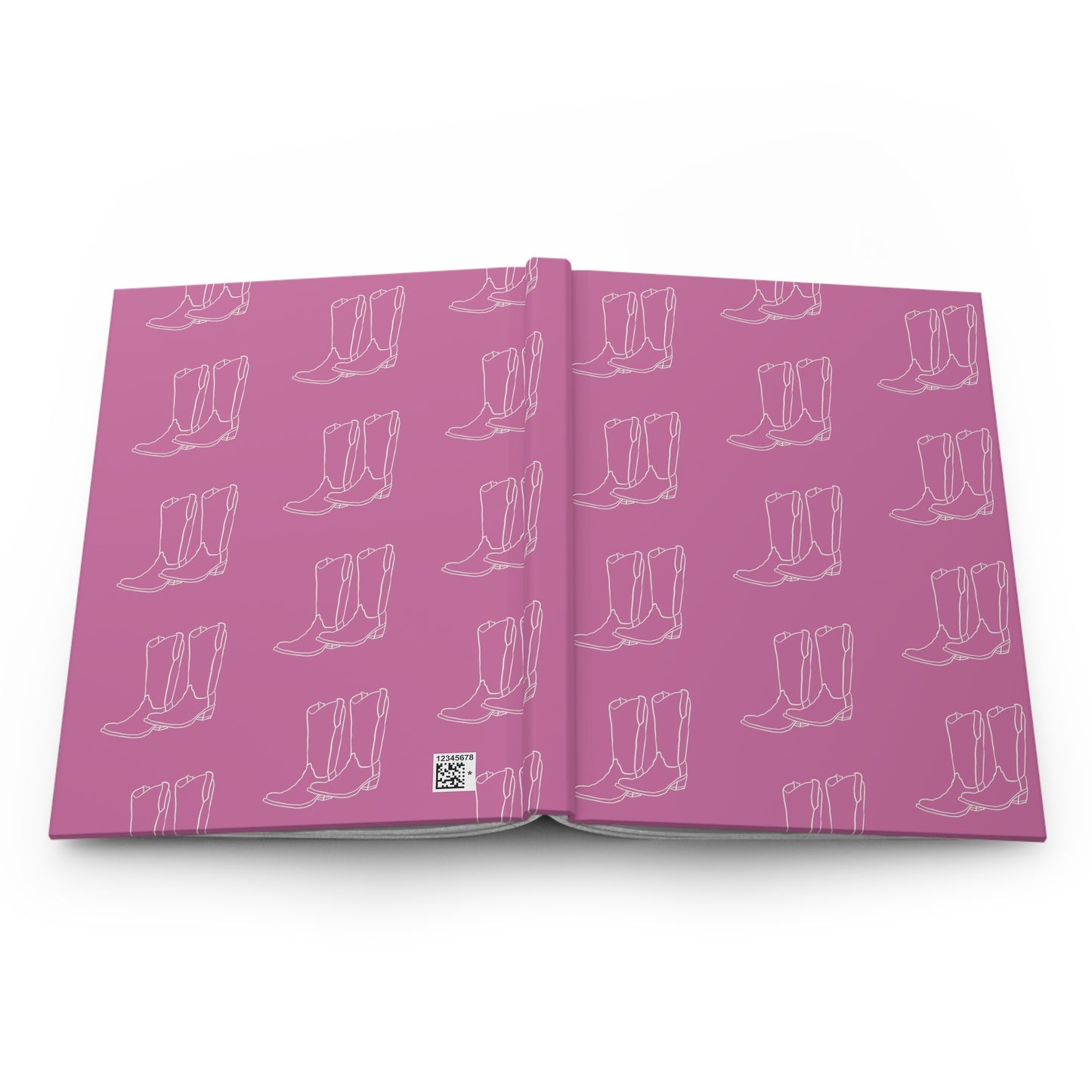 Pink and White Boots Hardcover Journal