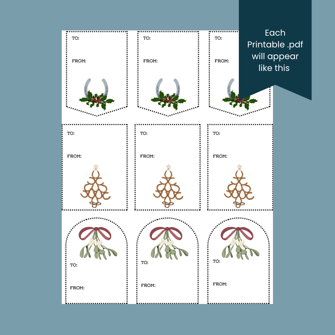 Printable Gift Tags - Equestrian Bundle