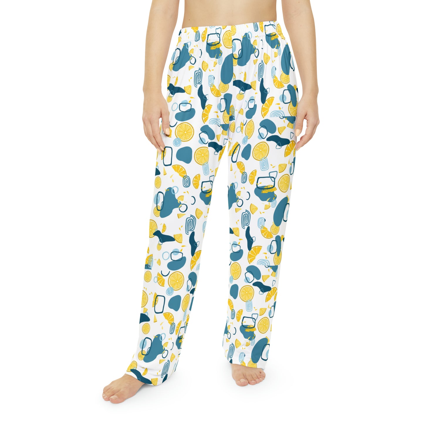 Lemon Teal Women's Pajama Pants (AOP)