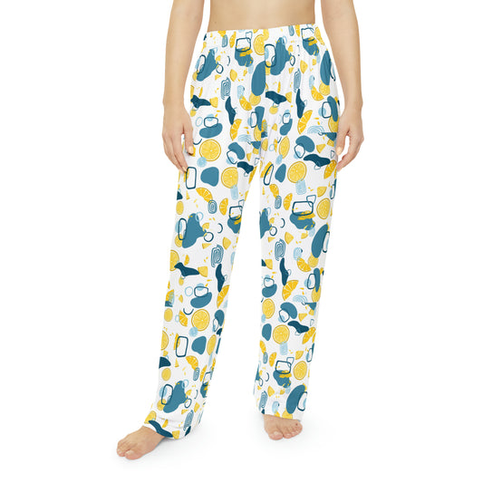 Lemon Teal Women's Pajama Pants (AOP)