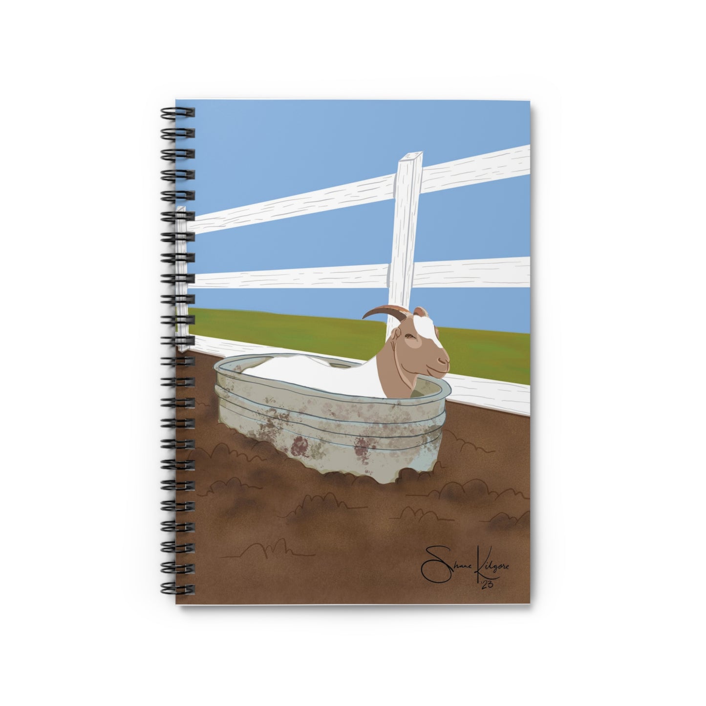 Goat in a Tub Spiral Notebook - Ruled Line