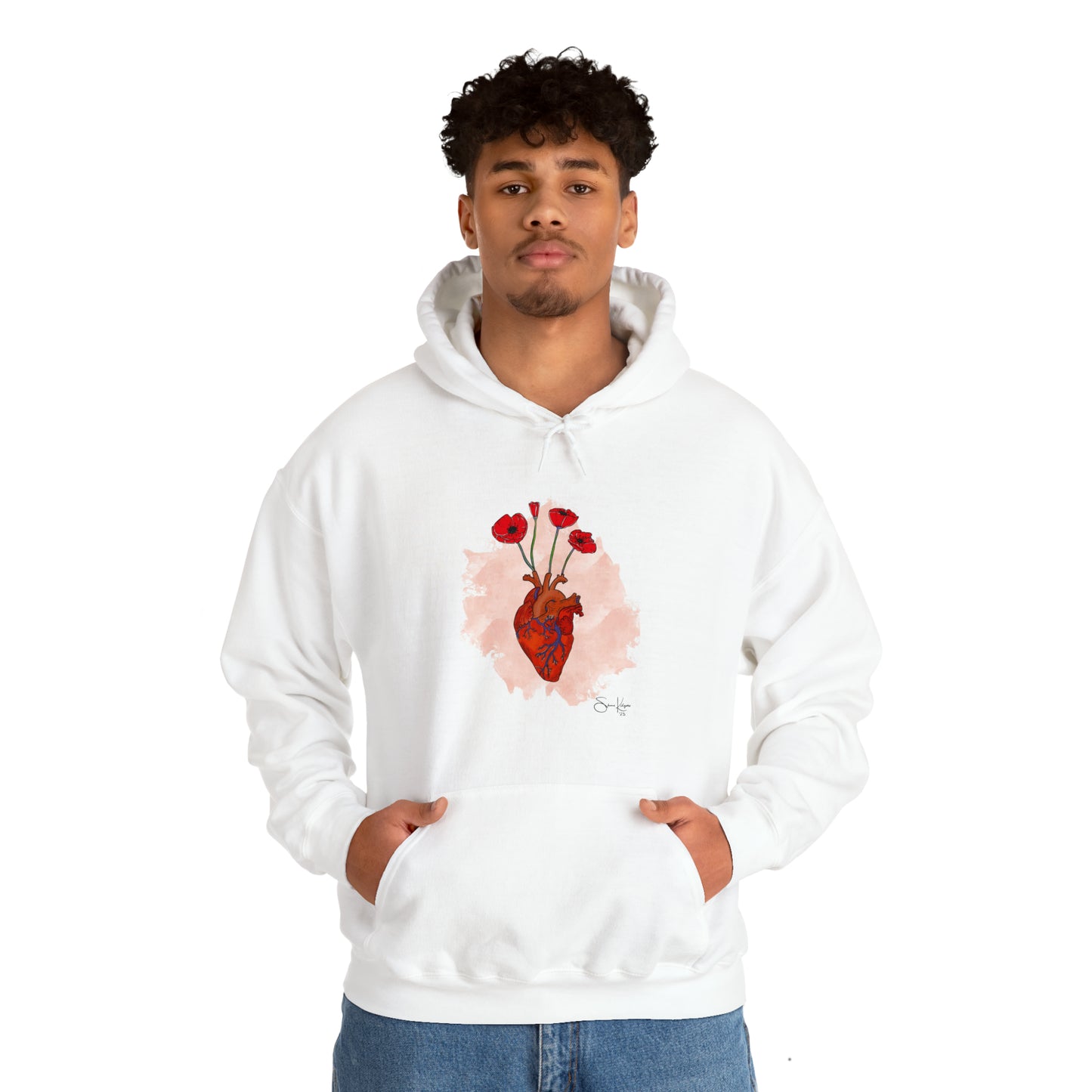 A Heart in Bloom Unisex Heavy Blend™ Hooded Sweatshirt