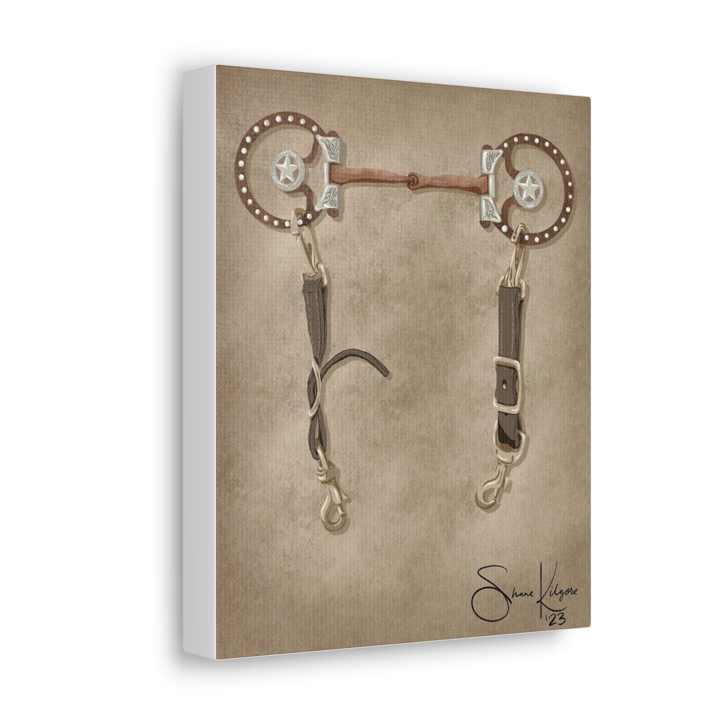 Vintage Snaffle Bit on Canvas