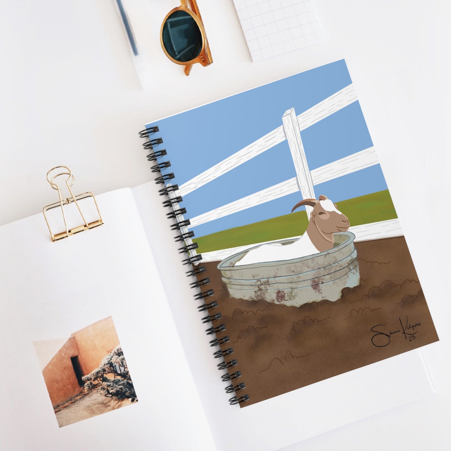 Goat in a Tub Spiral Notebook - Ruled Line