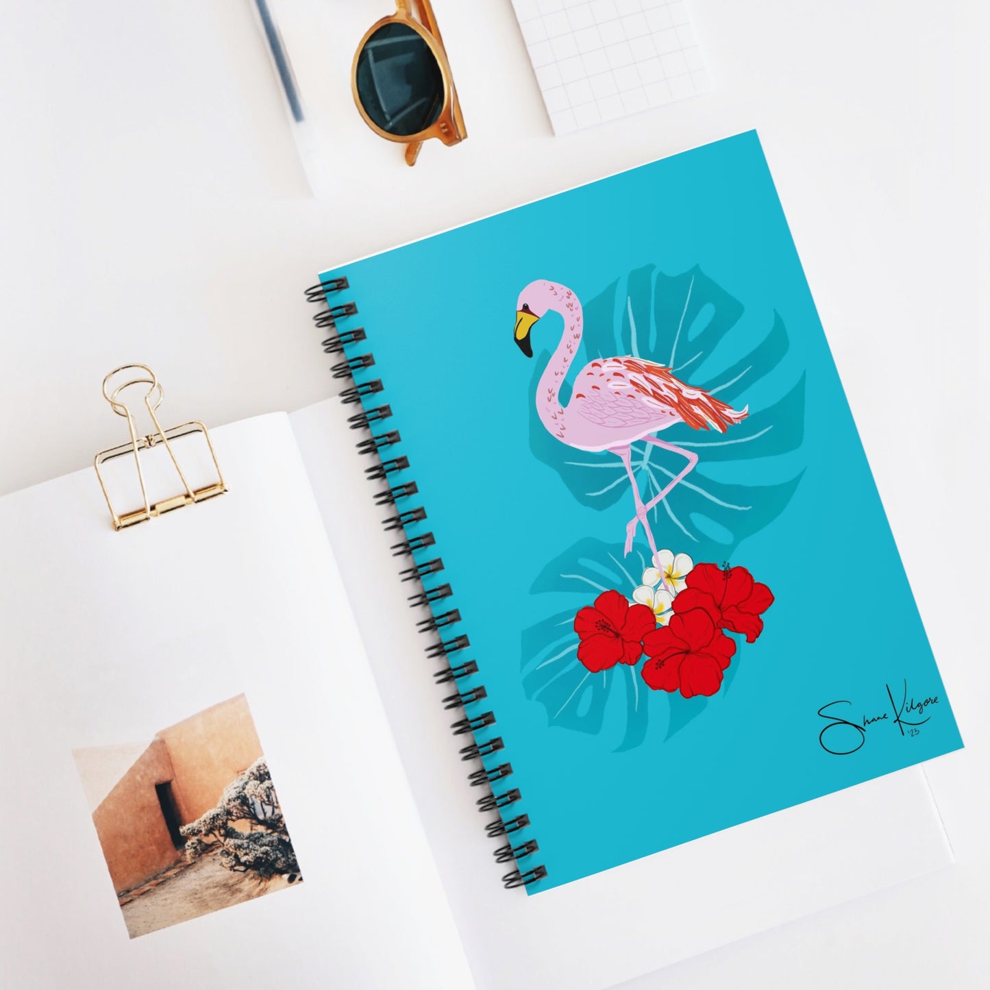 Tropical Flamingo Spiral Notebook - Ruled Line