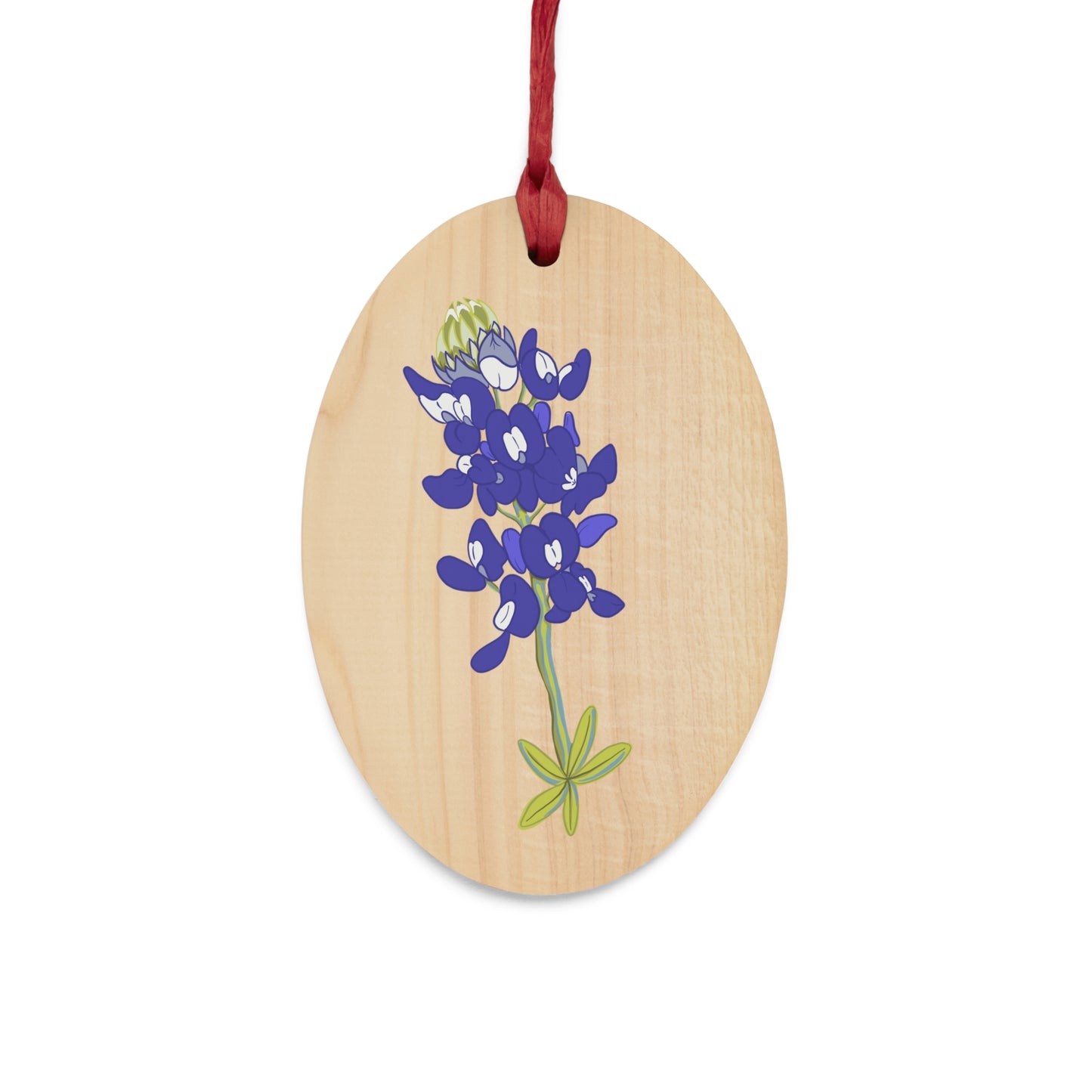 Bluebonnet on Wooden Ornament