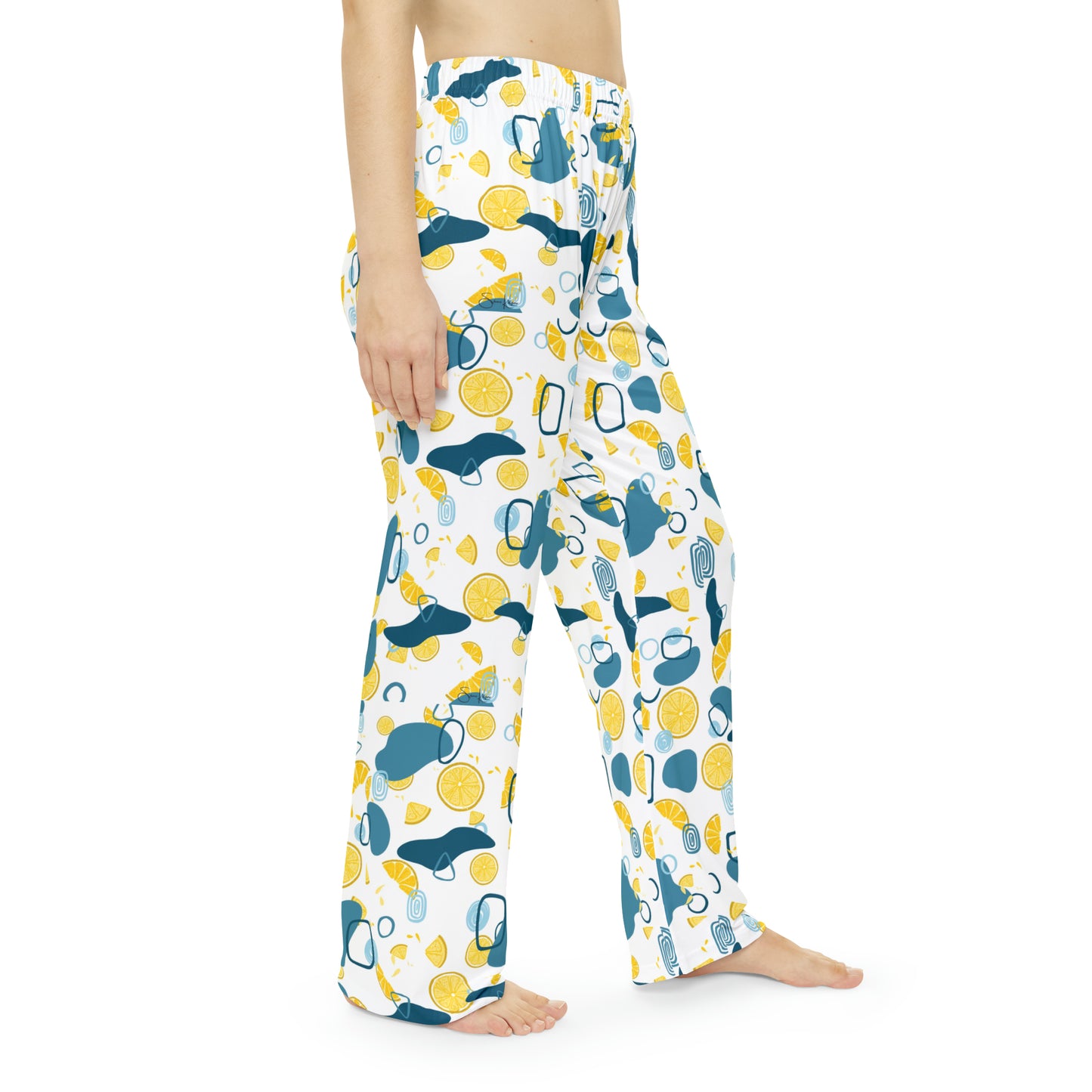 Lemon Teal Women's Pajama Pants (AOP)