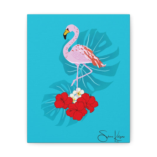 Tropical Flamingo on Canvas