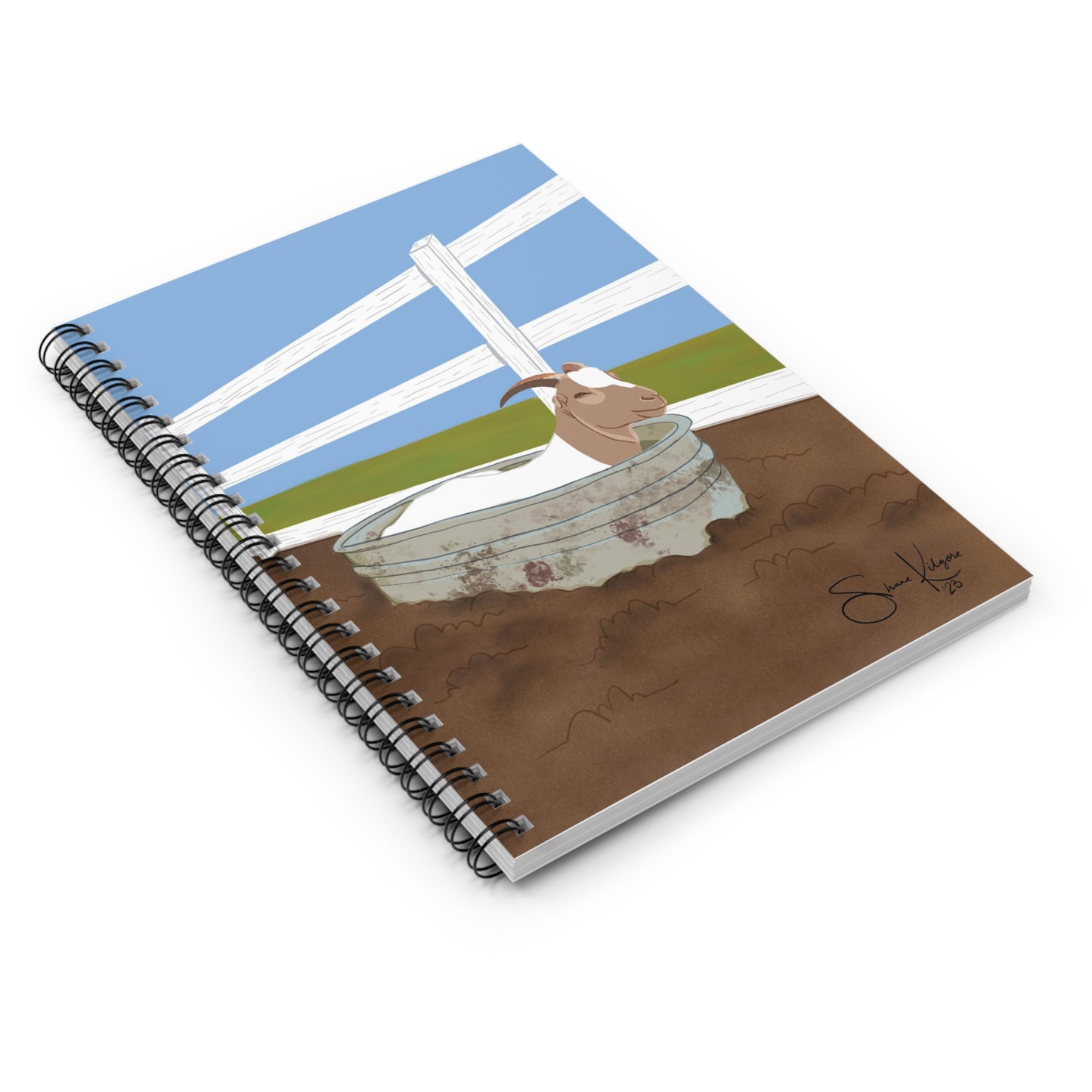 Goat in a Tub Spiral Notebook - Ruled Line