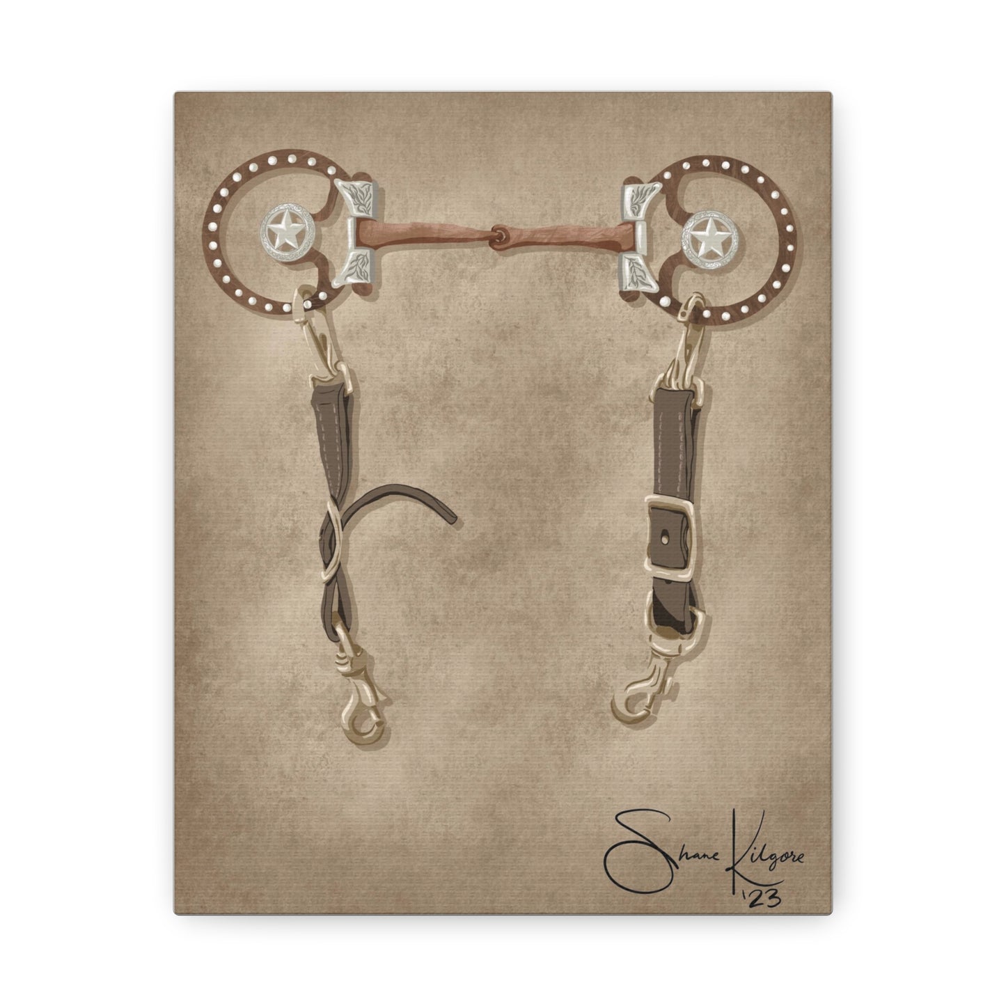 Vintage Snaffle Bit on Canvas