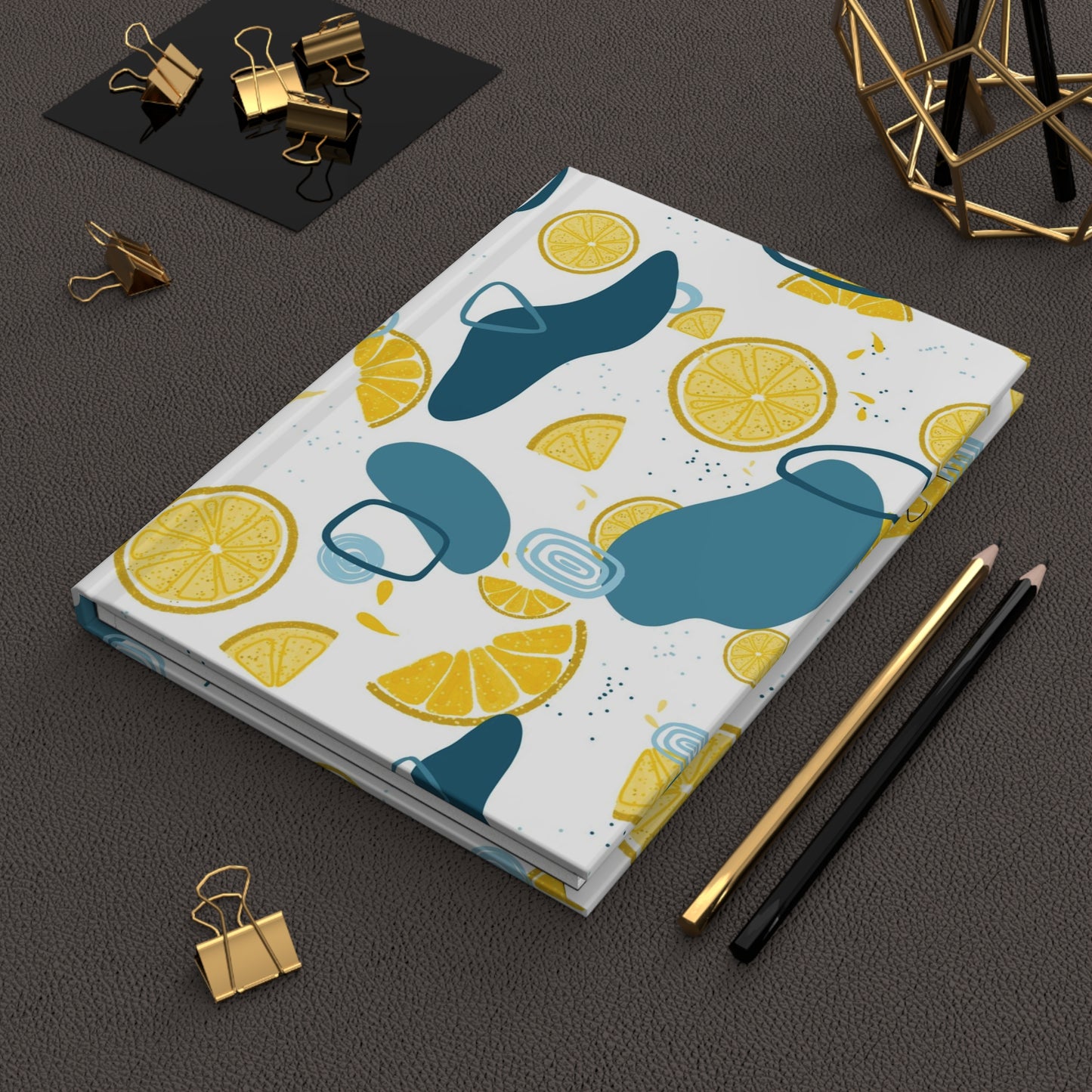 Lemon Teal Hardcover Journal