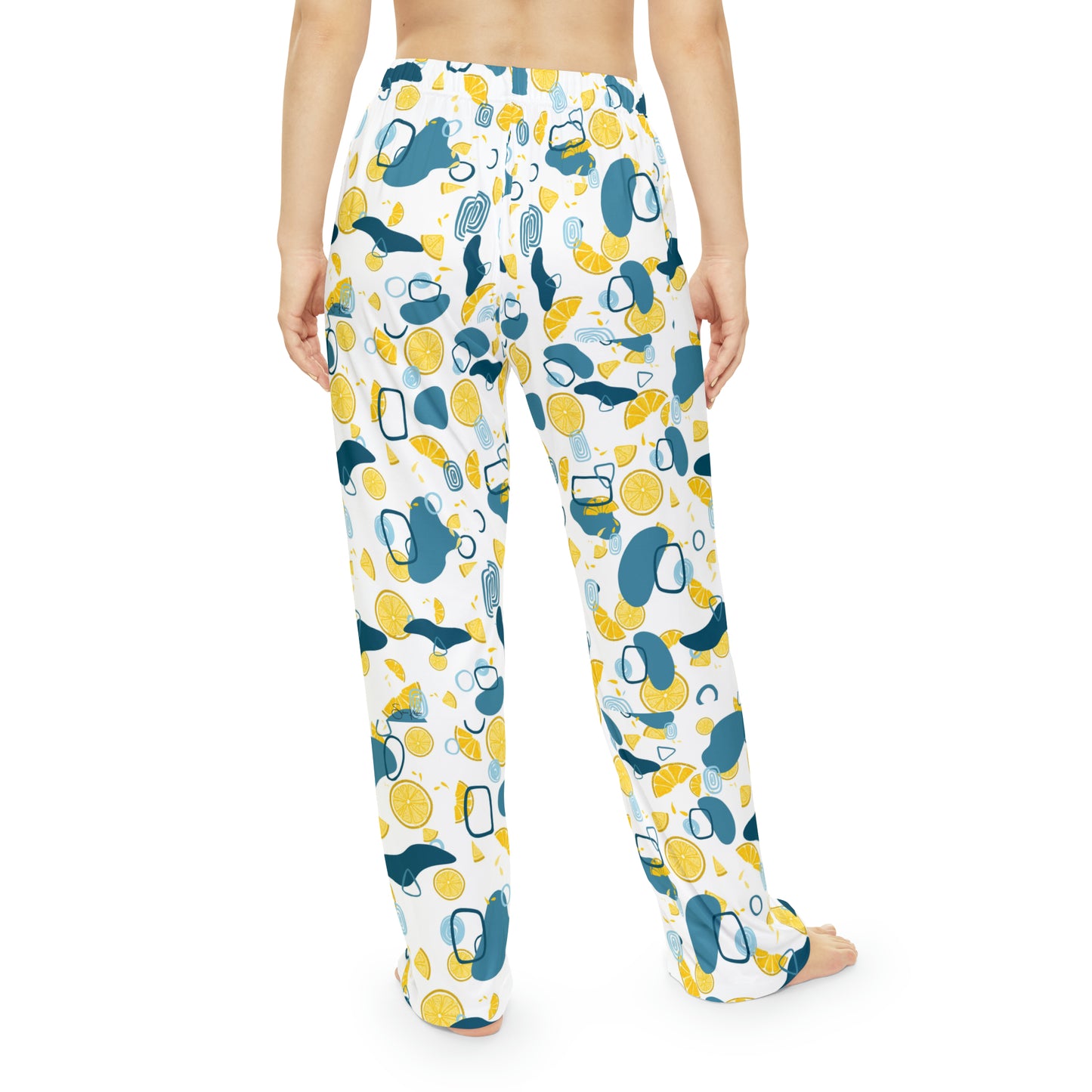 Lemon Teal Women's Pajama Pants (AOP)