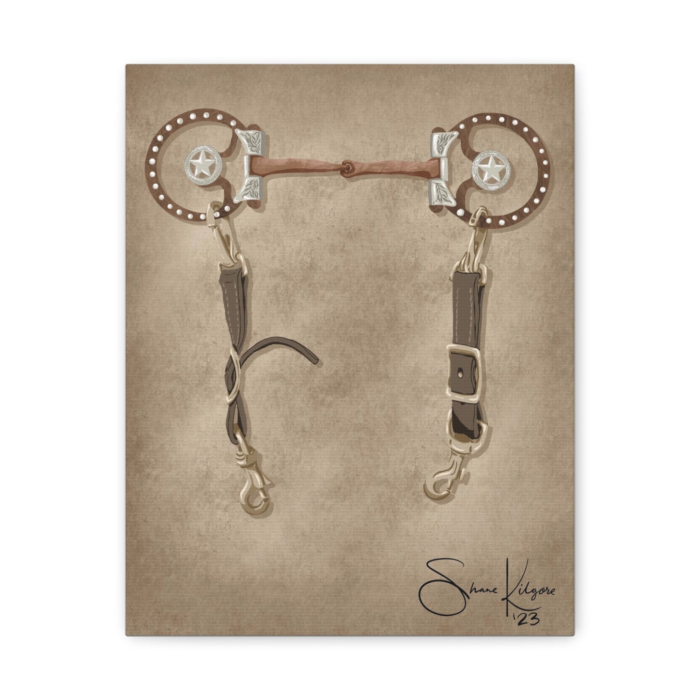 Vintage Snaffle Bit on Canvas