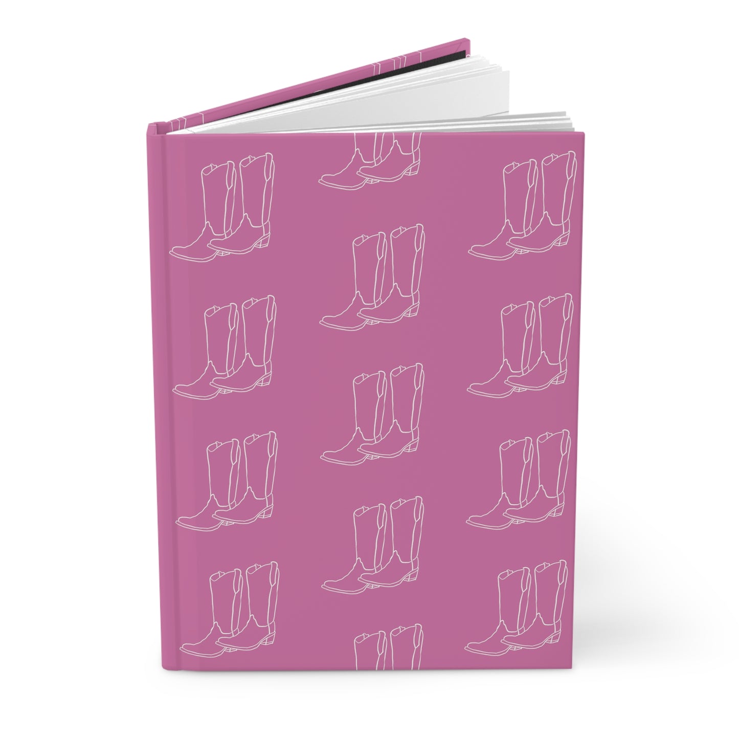 Pink and White Boots Hardcover Journal