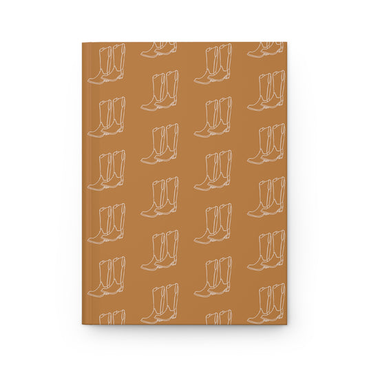 Brown and White Boots Hardcover Journal