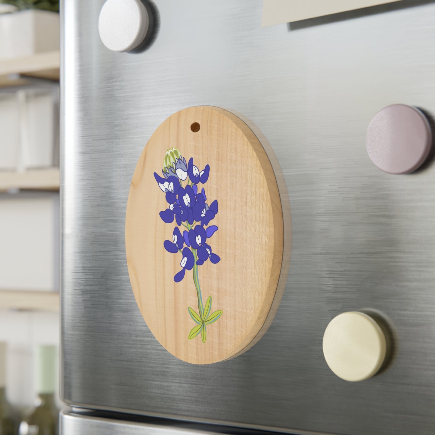 Bluebonnet on Wooden Ornament