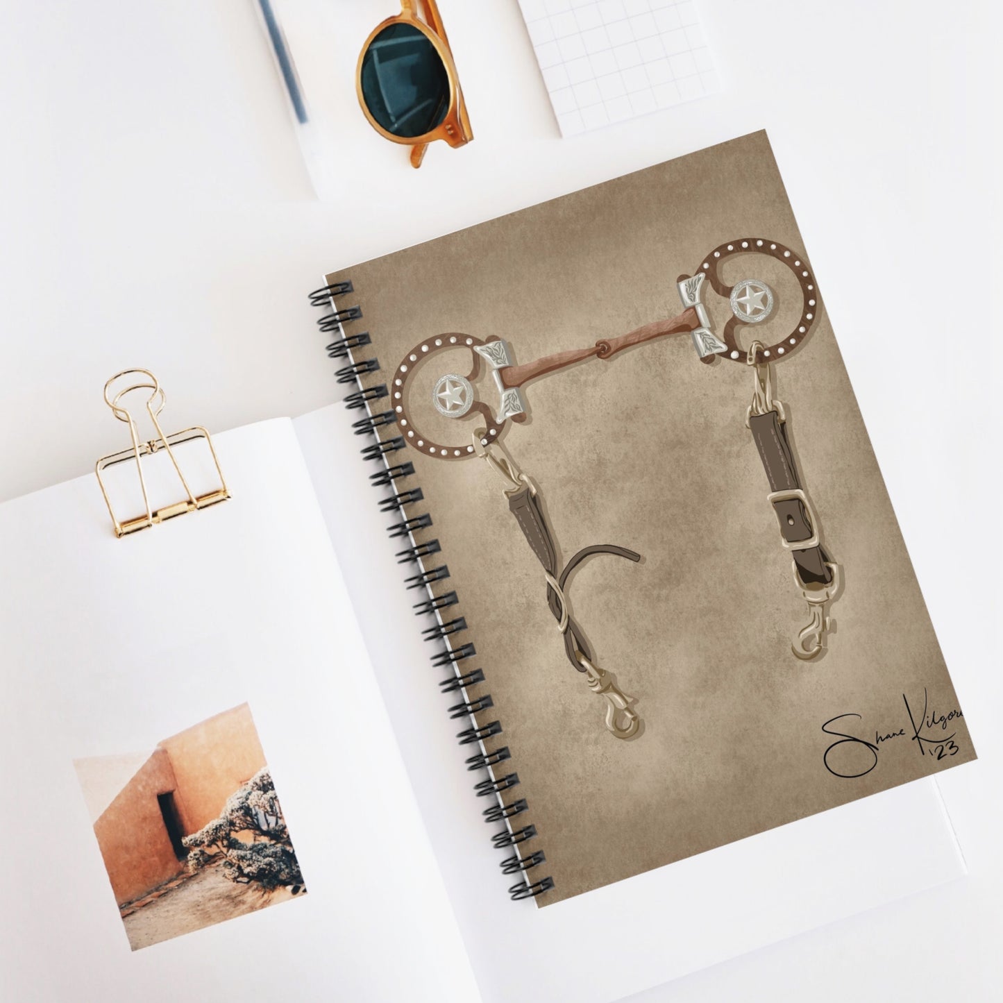 Vintage Snaffle Bit Spiral Notebook - Ruled Line