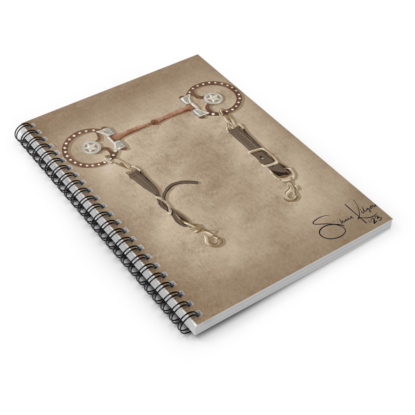 Vintage Snaffle Bit Spiral Notebook - Ruled Line