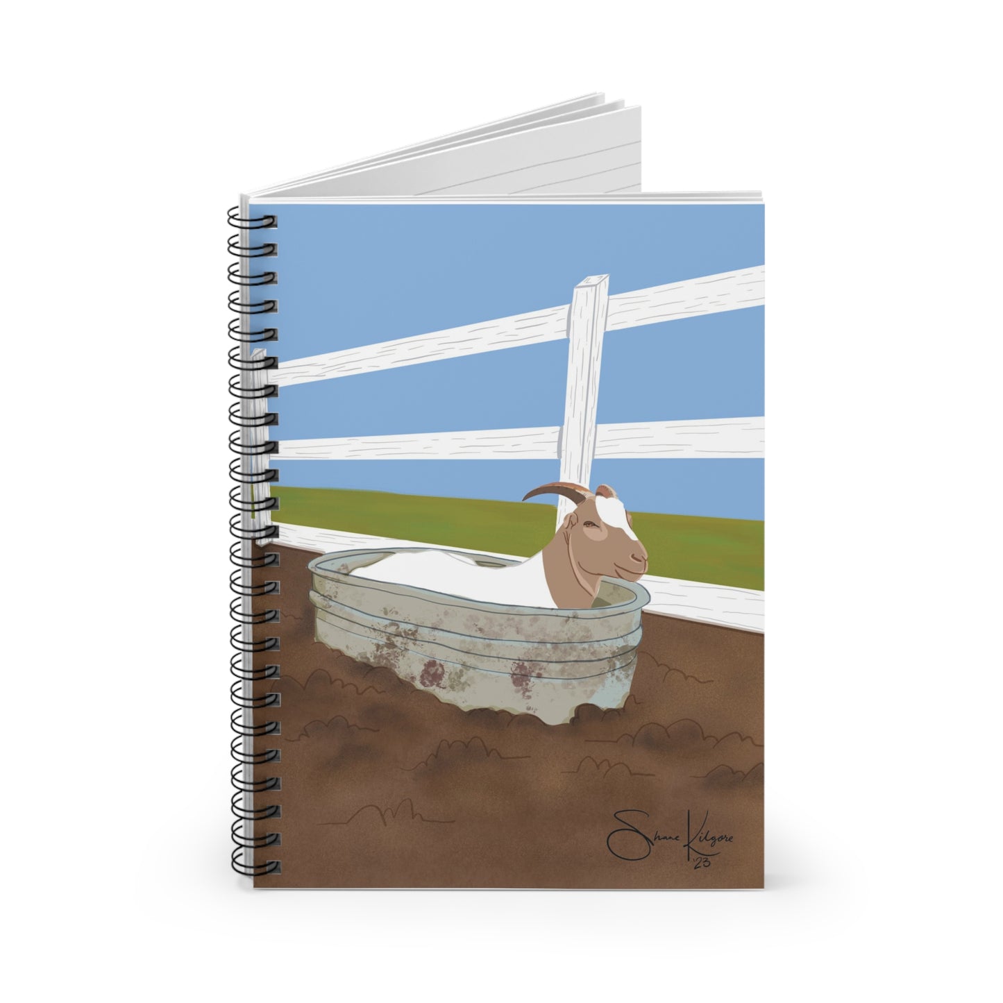 Goat in a Tub Spiral Notebook - Ruled Line