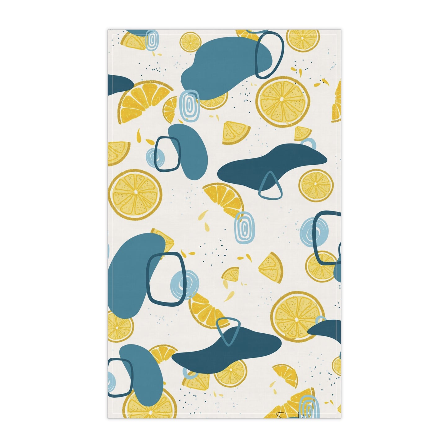 Lemon Teal Kitchen Towel