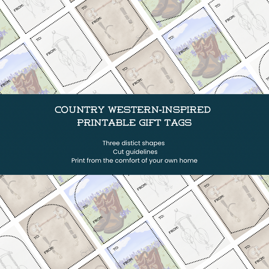 Printable Gift Tags - Country Western Art